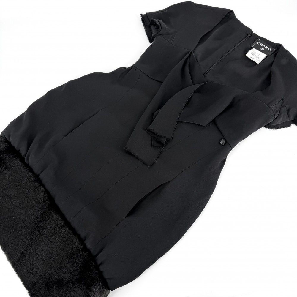 Chanel Dress Short Sleeve 36 Black Silk All Season — view 5
