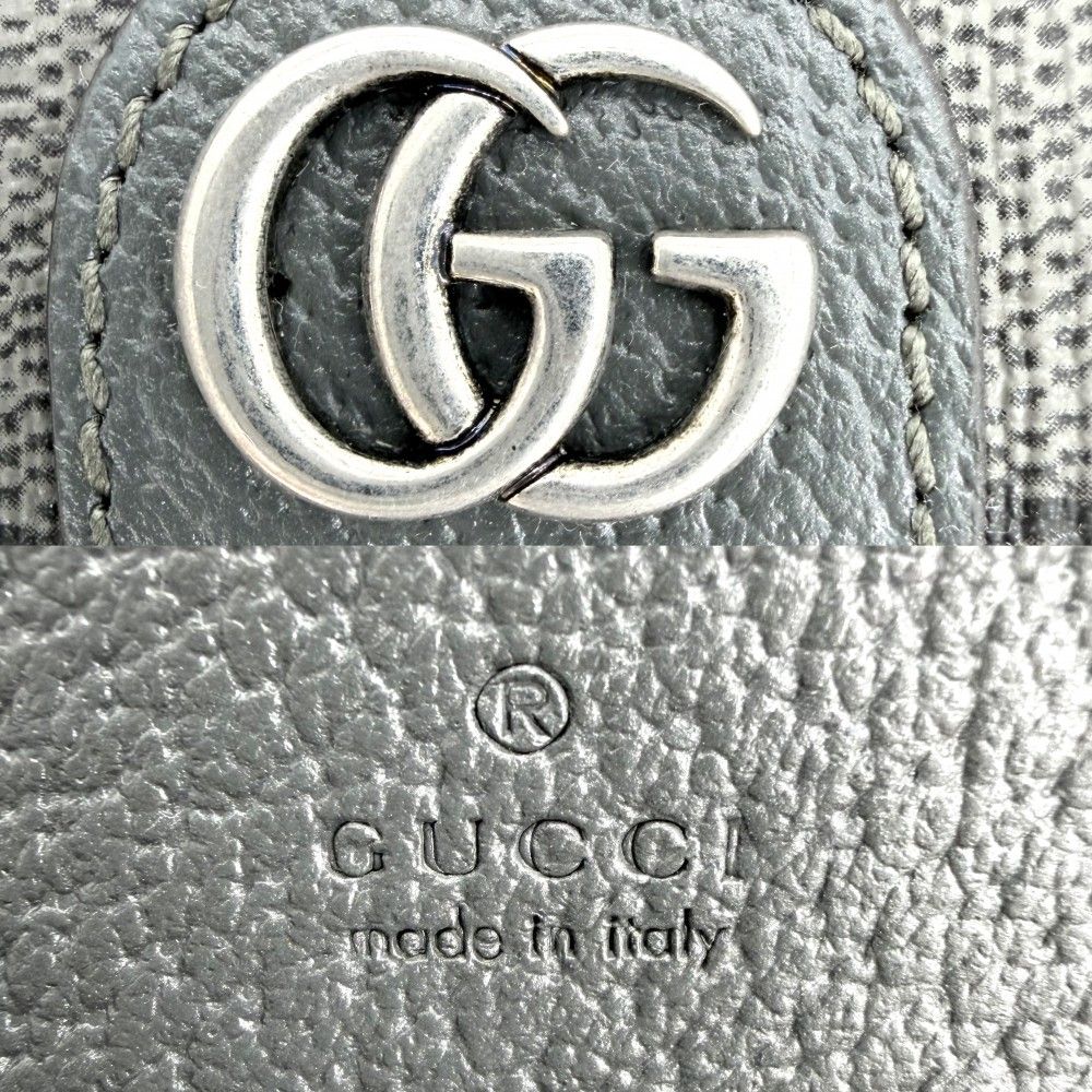 Gucci Card Case Era Business Holder Coin GG Supreme Canvas Leather Gray Silver — view 4