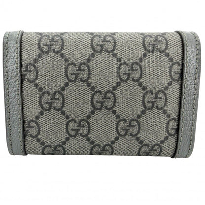 Gucci Card Case Era Business Holder Coin GG Supreme Canvas Leather Gray Silver — view 2