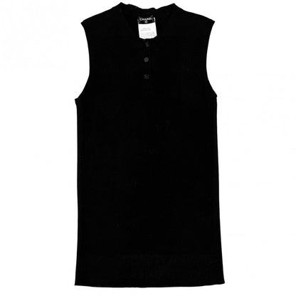 Chanel Tank Top Sleeveless Top 42 Black Cotton Summer