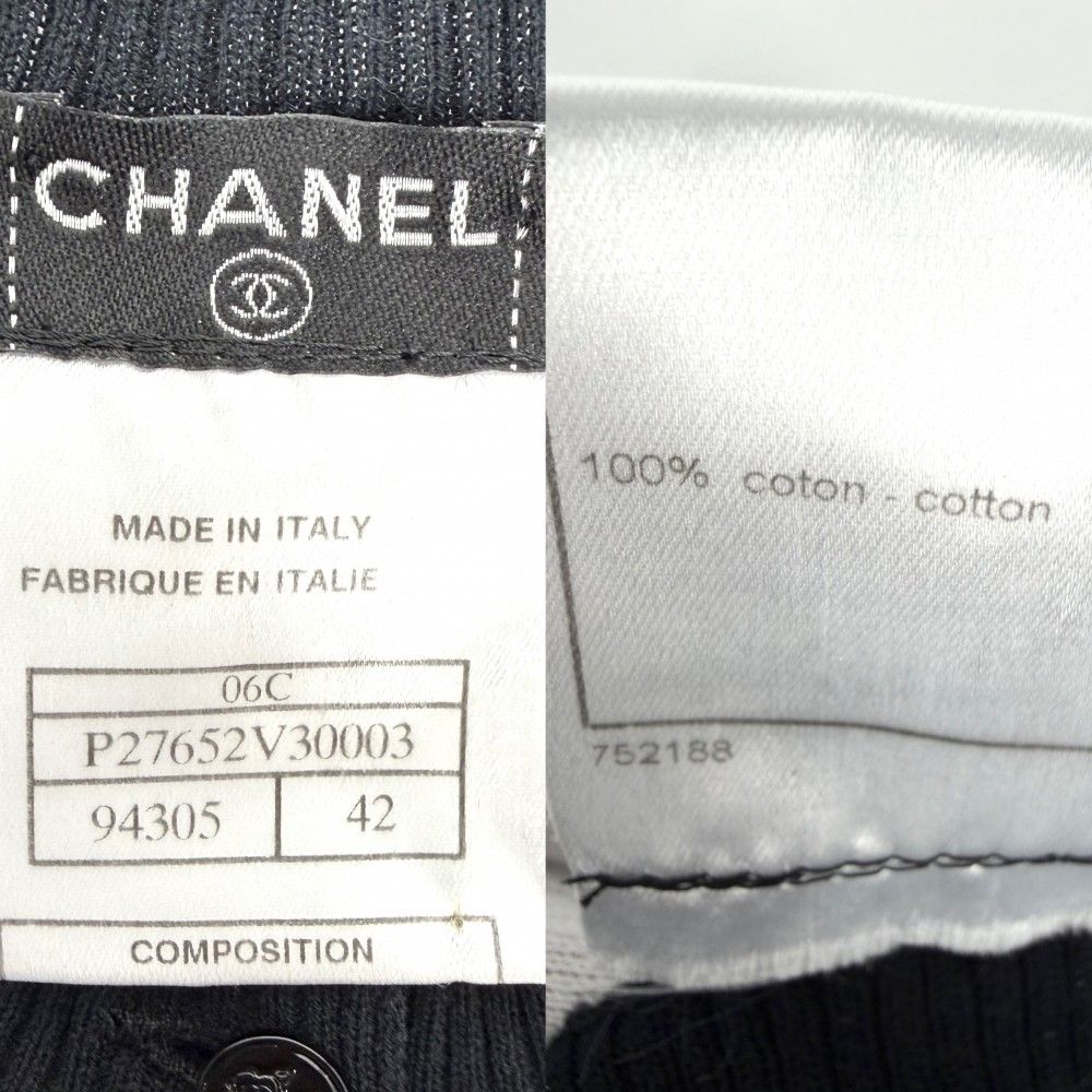 Chanel Tank Top Sleeveless Top 42 Black Cotton Summer — view 3