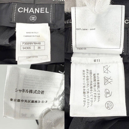 Chanel Pants Coco Button Trousers 36 Black Wool — view 3