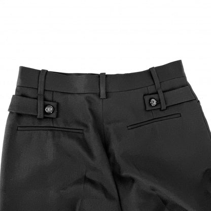 Chanel Pants Coco Button Trousers 36 Black Wool — view 6