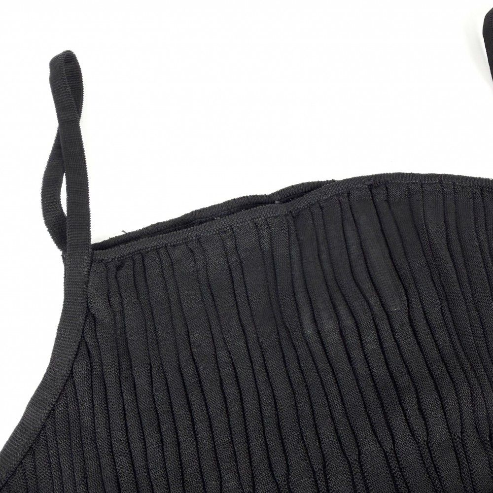 Chanel Top Ribbon Tank Top Camisole 38 Black Rayon Summer — view 4