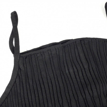 Chanel Top Ribbon Tank Top Camisole 38 Black Rayon Summer — view 4