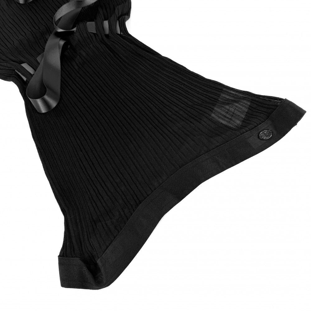 Chanel Top Ribbon Tank Top Camisole 38 Black Rayon Summer — view 6