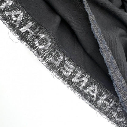 Chanel Short Sleeve T-Shirt Neck Lace Top Logo 36 Black Cotton Polyester Summer — view 7