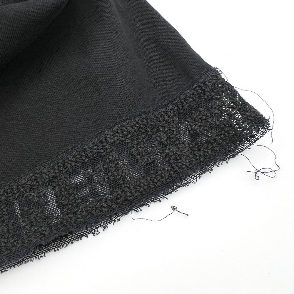 Chanel Short Sleeve T-Shirt Neck Lace Top Logo 36 Black Cotton Polyester Summer — view 6