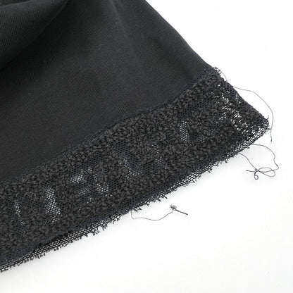 Chanel Short Sleeve T-Shirt Neck Lace Top Logo 36 Black Cotton Polyester Summer — view 6