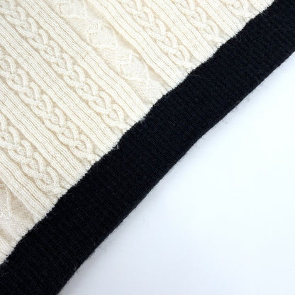 Chanel Top CC Logo Knit Heart 36 Ivory Black Wool Spring Autumn Sweater — view 4
