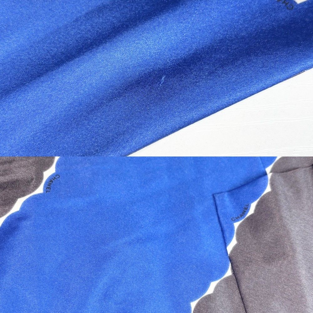 Chanel Skirt Silk Pleated 34 Ivory Blue Silver Wool Spring Fall — view 5