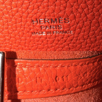 Hermes Handbag Picotin Lock PM Taurillon Clemence Orange Silver — view 5