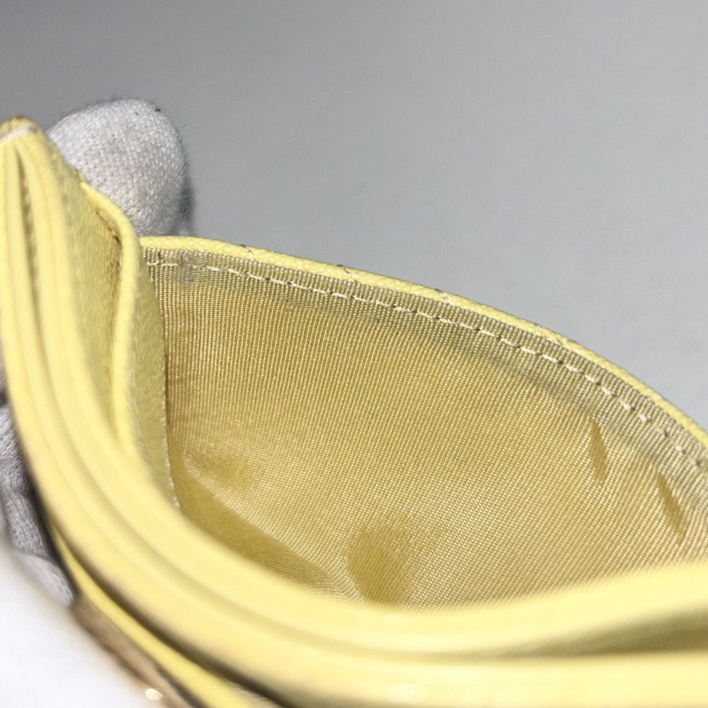 Chanel Card Case Stitch Boy CC Logo Caviar Leather Yellow Gold — view 7