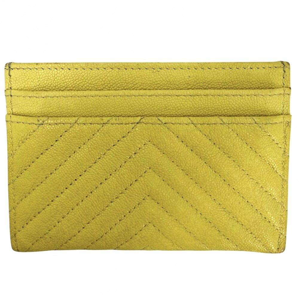 Chanel Card Case Stitch Boy CC Logo Caviar Leather Yellow Gold — view 2