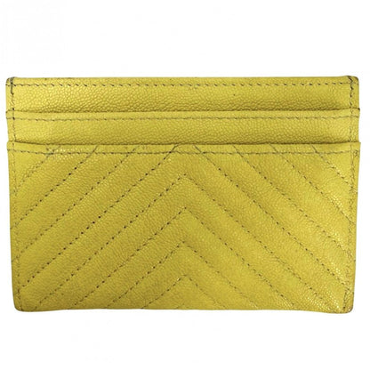Chanel Card Case Stitch Boy CC Logo Caviar Leather Yellow Gold — view 2