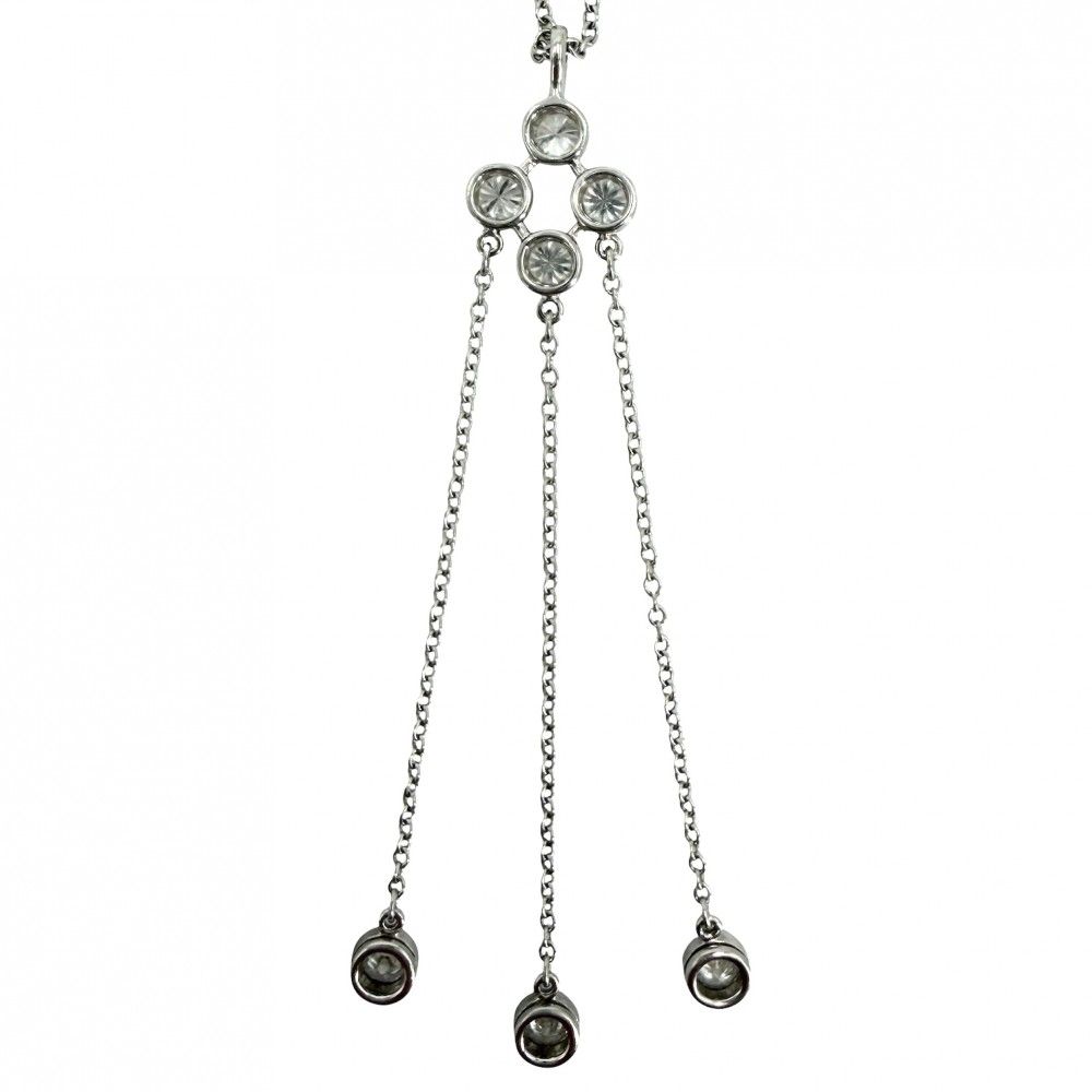 Tiffany & Co Necklace Jazz Platinum Diamond Silver — view 2