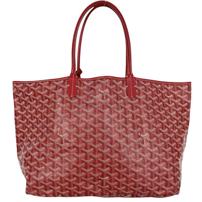 Goyard Tote Saint Louis PM Handbag Shoulder Leather Red Silver — view 2