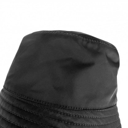 Prada Hat Re-Nylon Bucket Hat Triangle Logo M Nylon Black Green — view 7
