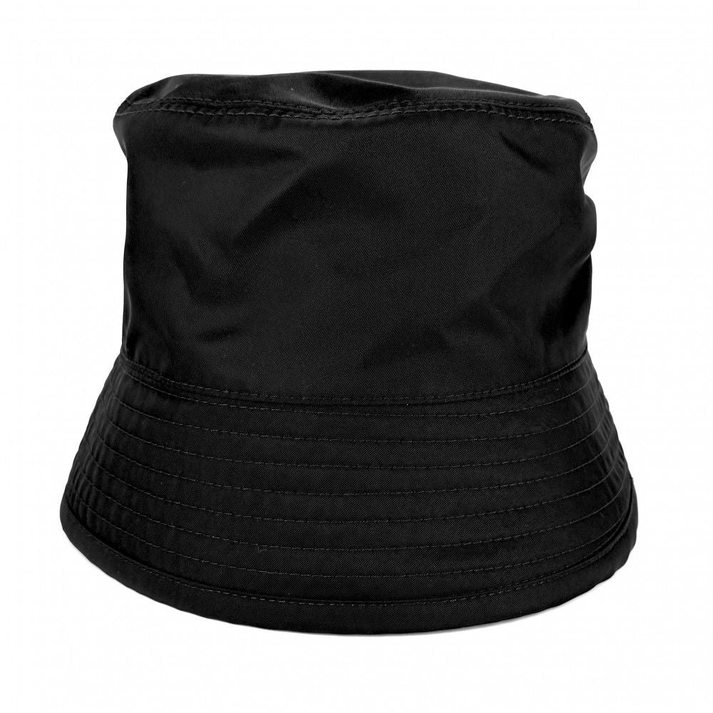 Prada Hat Re-Nylon Bucket Hat Triangle Logo M Nylon Black Green — view 3