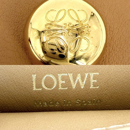Loewe Shoulder Bag Anagram Pebble Dice Pocket Crossbody Leather Beige Gold — view 5