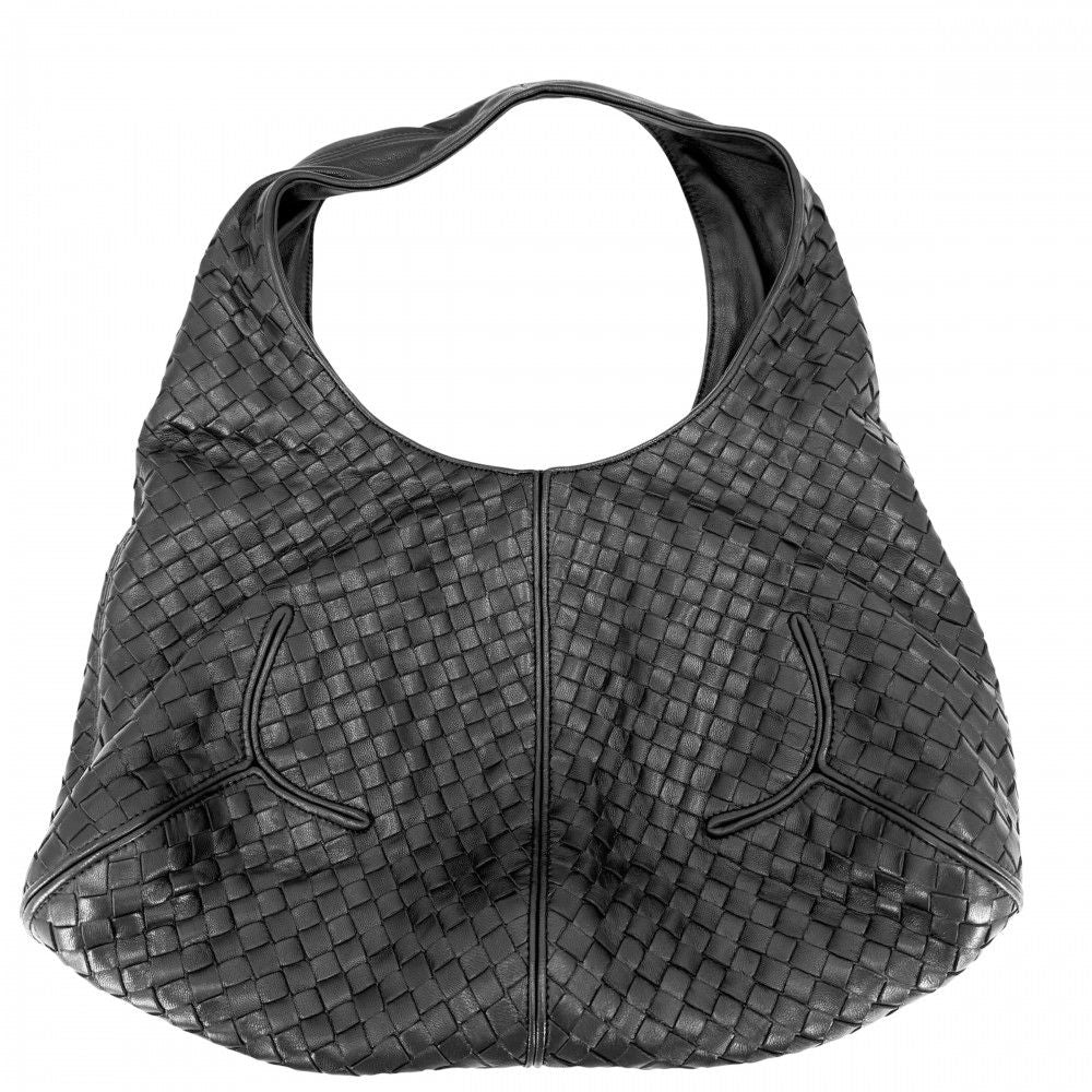 Bottega Veneta Handbag Intrecciato One Handle Leather Black