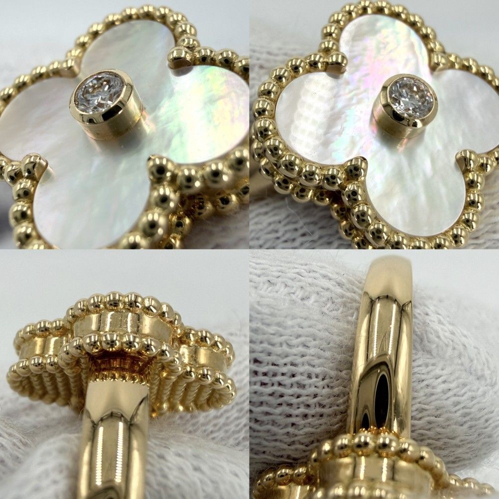Van Cleef & Arpels Ring Vintage Alhambra 18K Yellow Gold Mother of Pearl — view 6