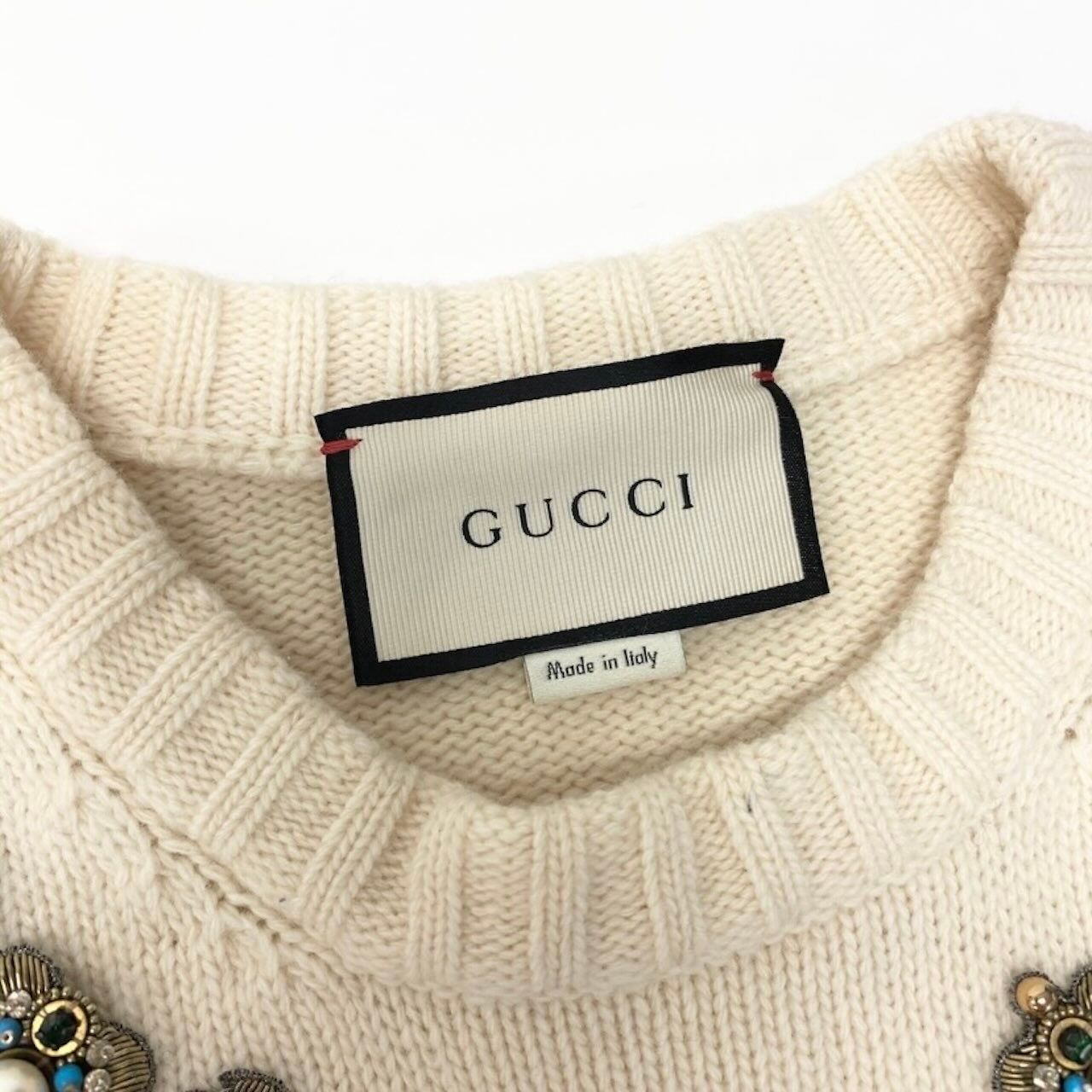 Gucci Pearl Bijoux Decoration Blue White Wool — view 8
