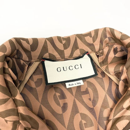 Gucci GG Rumbus Pattern Web Line Brown Rayon Acetate Track Jacket — view 8
