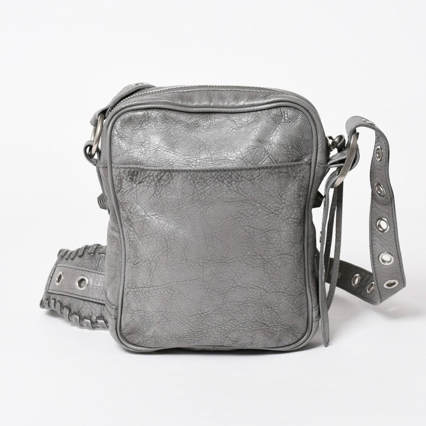 Balenciaga le Cagole Shoulder Bag Gray Leather Silver — view 3