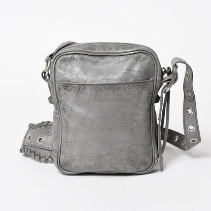 Balenciaga le Cagole Shoulder Bag Gray Leather Silver — view 3
