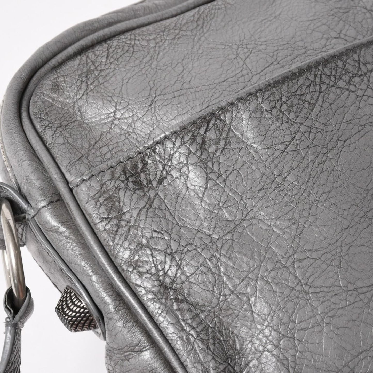 Balenciaga le Cagole Shoulder Bag Gray Leather Silver — view 7