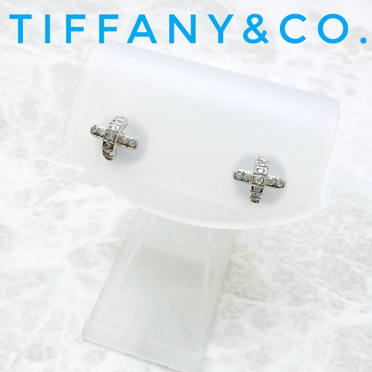 Tiffany & Co Cross Stitch Diamond Platinum Earrings