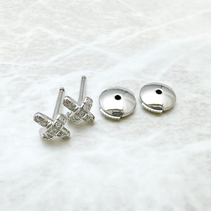 Tiffany & Co Cross Stitch Diamond Platinum Earrings — view 6