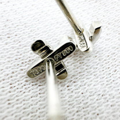 Tiffany & Co Cross Stitch Diamond Platinum Earrings — view 7