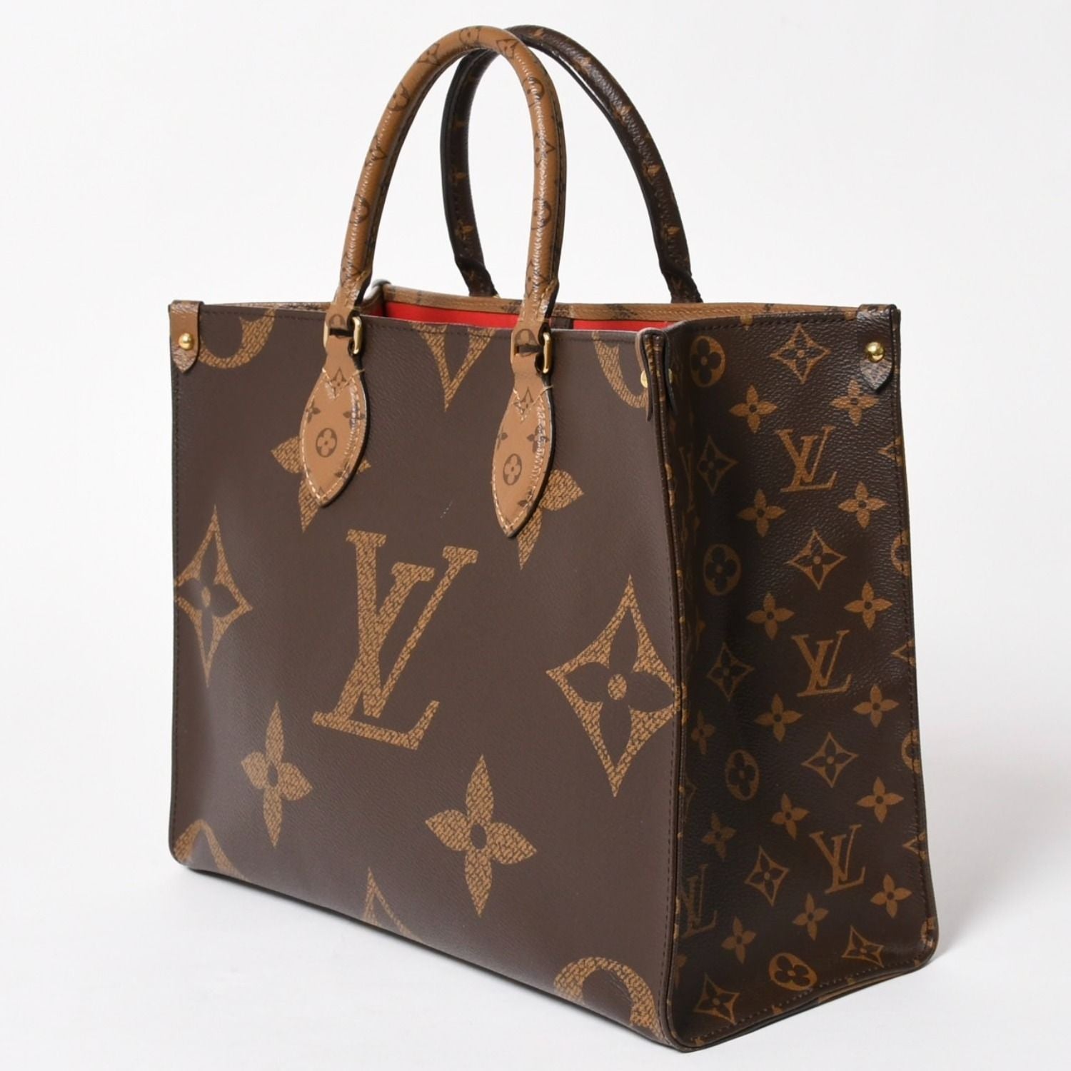 Louis Vuitton Monogram Giant Reverse On The Go MM Tote Bag Brown — view 5