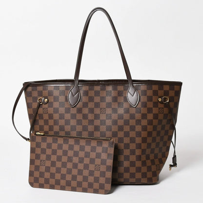 Louis Vuitton Neverfull MM Tote Bag Damier Ebene Canvas Leather