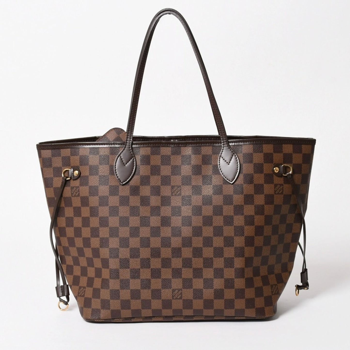 Louis Vuitton Neverfull MM Tote Bag Damier Ebene Canvas Leather — view 2