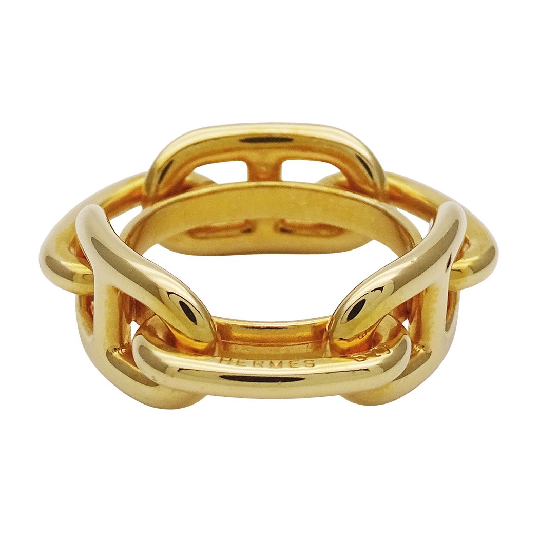 Hermes Scarf Ring Lugate Gold — view 3