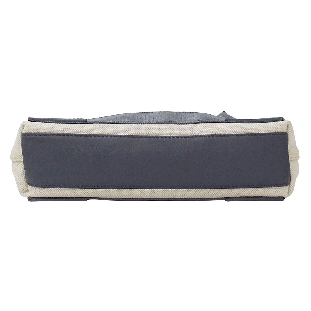 Balenciaga 2-Way Shoulder Bag Navy Cabas XS Canvas Gray Beige Small Logo — view 3