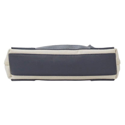 Balenciaga 2-Way Shoulder Bag Navy Cabas XS Canvas Gray Beige Small Logo — view 3