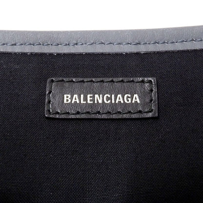 Balenciaga 2-Way Shoulder Bag Navy Cabas XS Canvas Gray Beige Small Logo — view 6