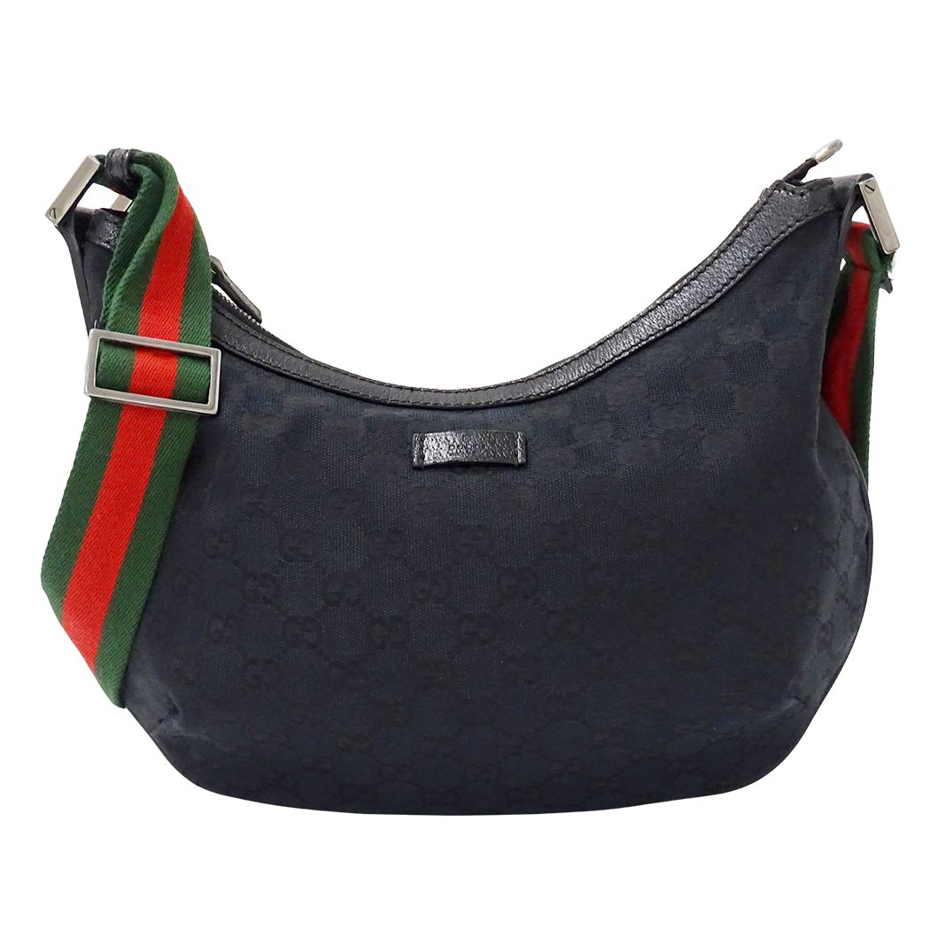 Gucci Shoulder Bag GG Canvas Sherry Black