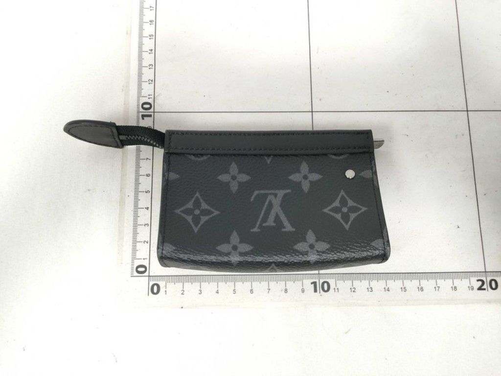 Louis Vuitton Coin Case Pochette Cles Voyage Black Monogram Eclipse Purse Silver — view 2