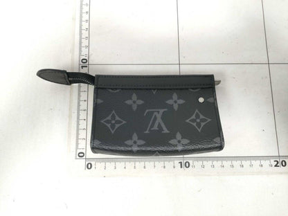 Louis Vuitton Coin Case Pochette Cles Voyage Black Monogram Eclipse Purse Silver — view 2