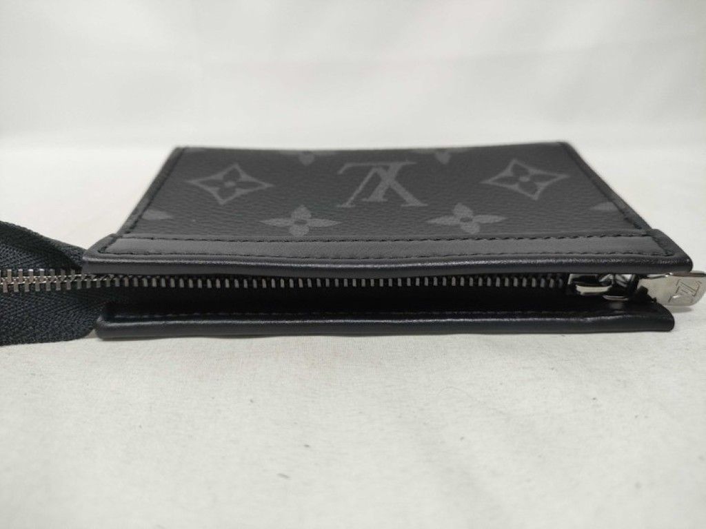 Louis Vuitton Coin Case Pochette Cles Voyage Black Monogram Eclipse Purse Silver — view 4
