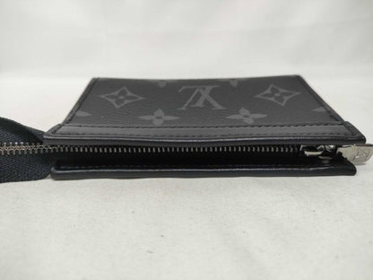 Louis Vuitton Coin Case Pochette Cles Voyage Black Monogram Eclipse Purse Silver — view 4
