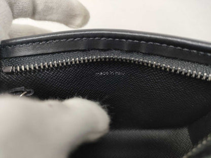 Louis Vuitton Coin Case Pochette Cles Voyage Black Monogram Eclipse Purse Silver — view 9