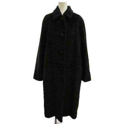 Max Mara Long Coat Alpaca Wool Shaggy 40 Black NP