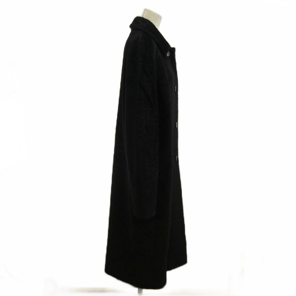 Max Mara Long Coat Alpaca Wool Shaggy 40 Black NP — view 2