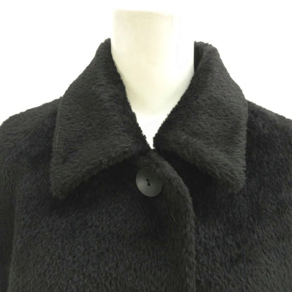 Max Mara Long Coat Alpaca Wool Shaggy 40 Black NP — view 5